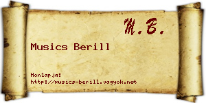 Musics Berill névjegykártya